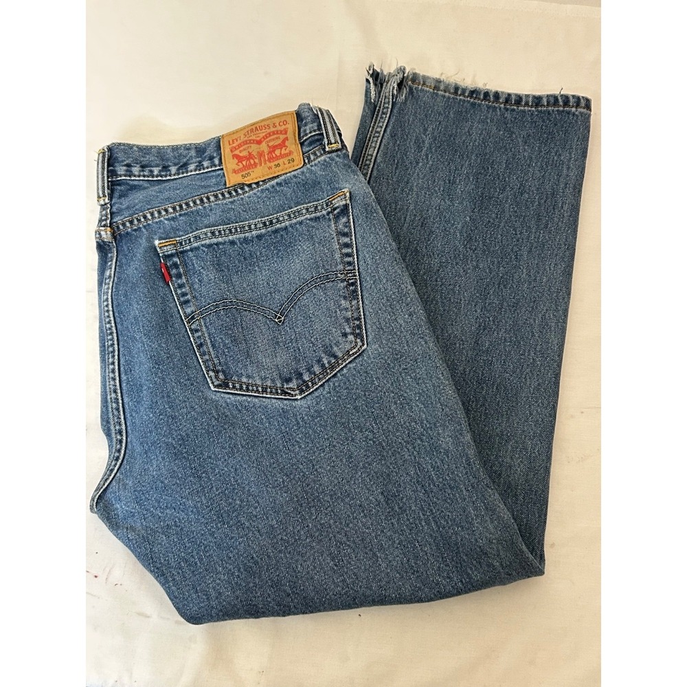 Levi's 505 Men's Jeans 36x29 Straight Leg Blue Denim Classic Fit USA